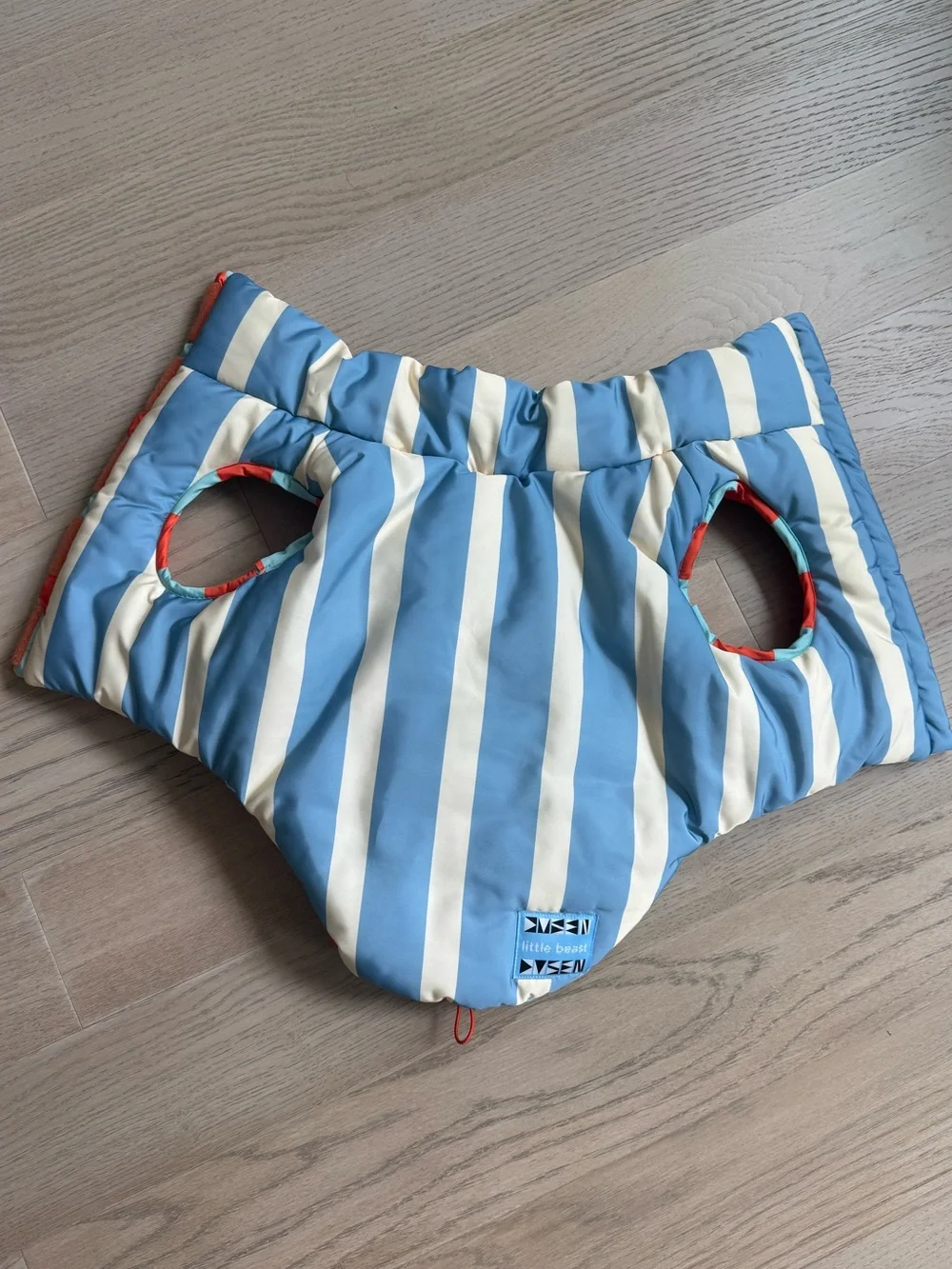 Reversible Blue Puffer Dog Coat by